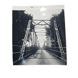 Vtg 1968 Beautiful Empty Bridge Monochrome Photography Found Snapshot 3.5" x 3"